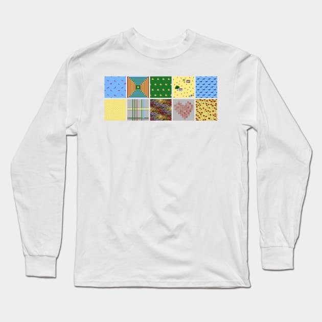 Over the Rainbow Design Blocks Long Sleeve T-Shirt by LochNestFarm